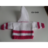 Vest wit met fuchsia streepjes